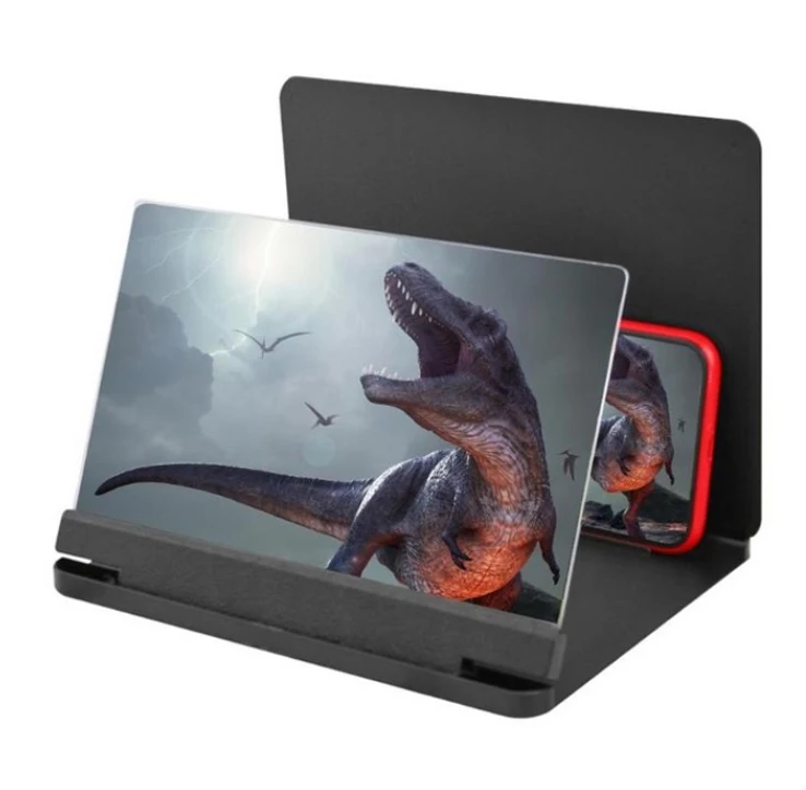 Black 12 inch HobbyLane мобильный телефон 3D экран видео лупа кронштейн складной увеличенный Рабочий стол смартфон фильм HD усилительный проектор d25 - Цвет: Black 12 inch