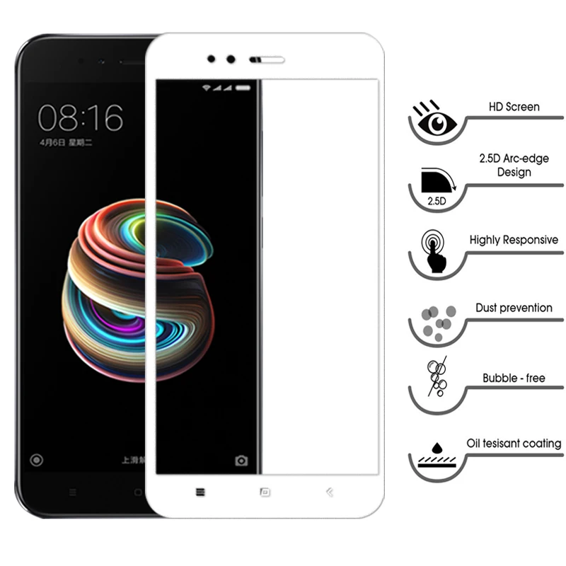 Армированное Защитное стекло для xiaomi a1 a2 5x 6x, защита экрана xiami xiomi a 1 2 5 6, защитная пленка, полное покрытие