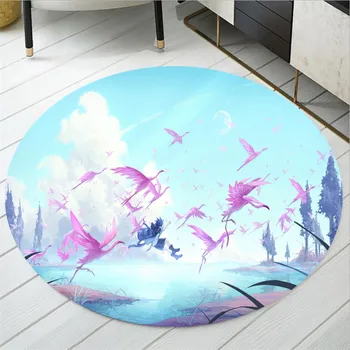 

Custom Animals Round Area Rug Cartoon Carpet for Living Room Flamingo Floor Mat Rug Non-Slip Dropshipping Polyester Floor Mats