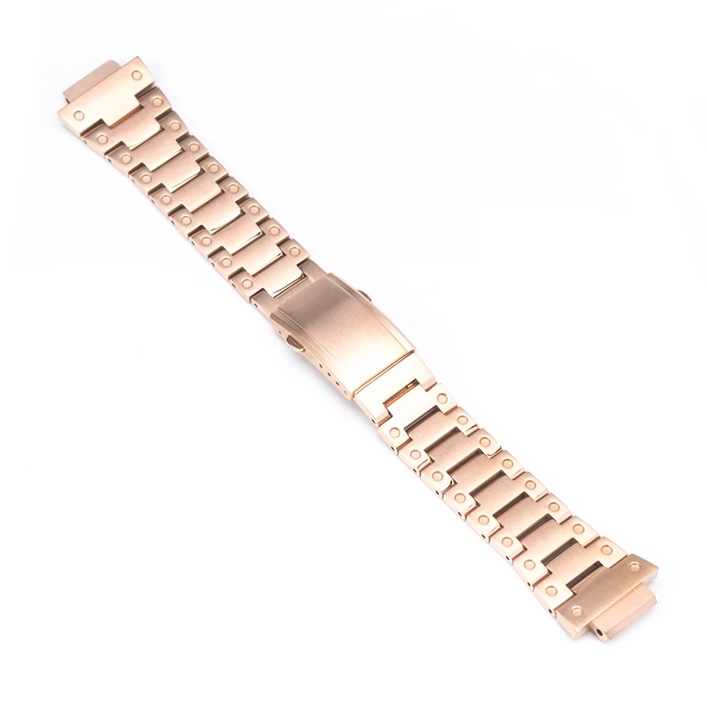 ROSE GOLD STRAP Обновленный набор из розового золота DW5600 5610, ремешок для часов, ободок для часов, аксессуары, металл, нержавеющая сталь - Цвет ремешка: ROSE GOLD STRAP