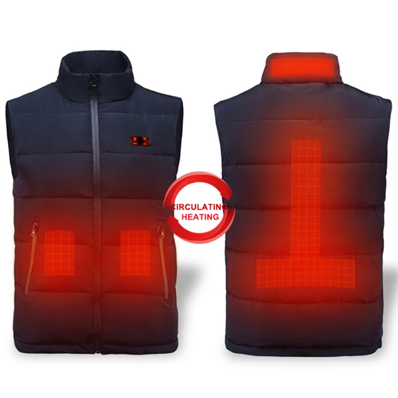 

ZYNNEVA Men Women Outdoor USB Self Heated Vest Winter Intelligent Heating Waistcoat Carbon Fiber Heated Hiking Clothing GC1127