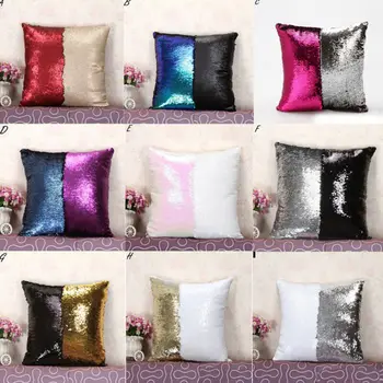 

Shiny Beaded Cushion Cover Sequin Mermaid Glitter Cushion Case Decorative Pillow