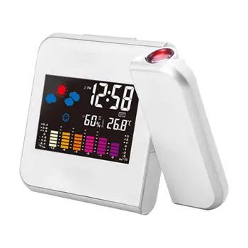 

Electronic Digital Weather Forecast Clock LCD Screen Alarm Clock Calendar Projector LED Backlight Home Bedside Desktop Decor