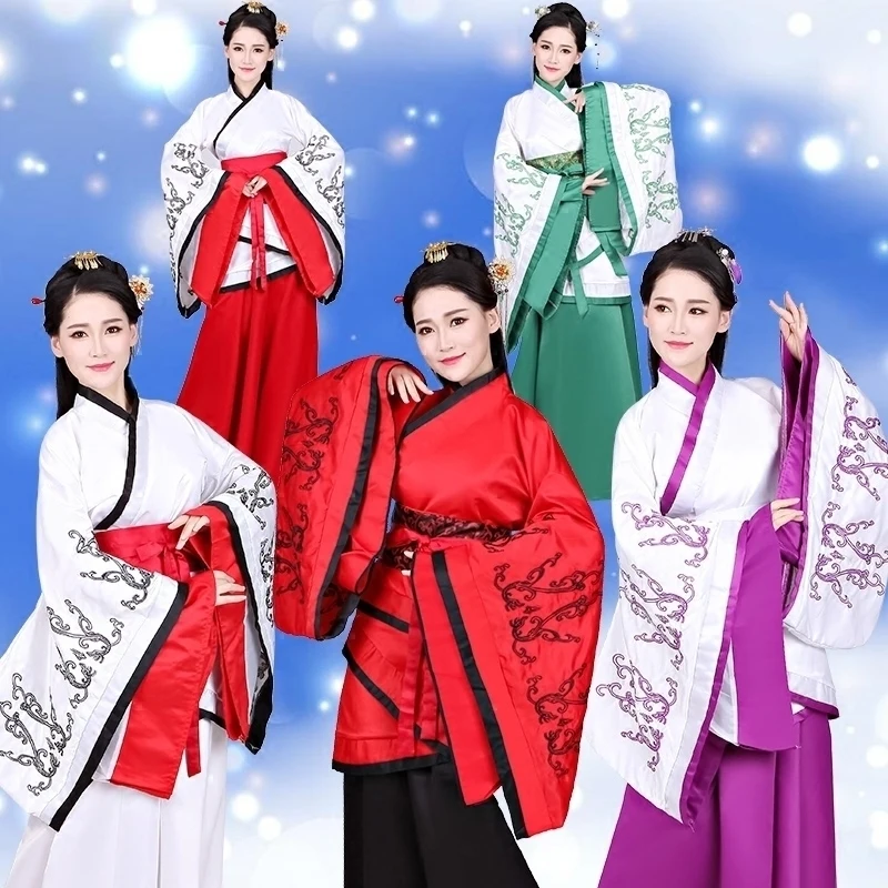 

Women National Dance Dress Lady Elegant Hanfu Chinese Ancient Hanfu Dance Clothes Cosplay Costume Female Chinese Stage Dress