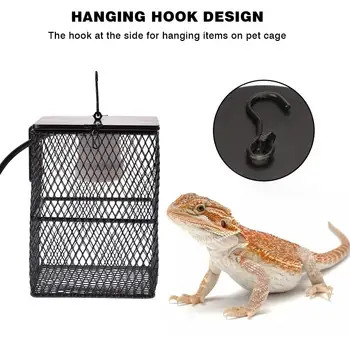 

Reptile Heater Guard Heating Bulb Lamp Enclosure Cage Protector Metal Mesh Lamp Cover (No Lamp)