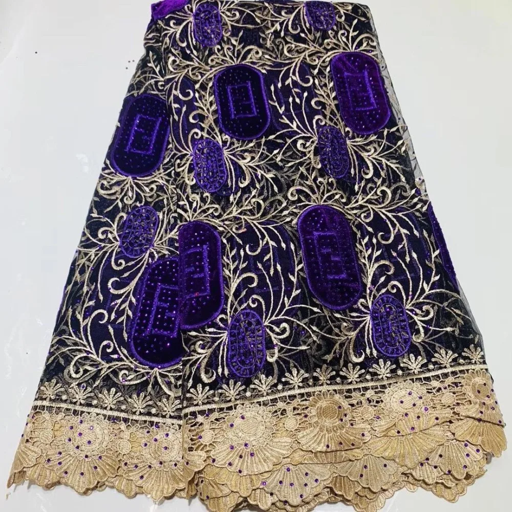 Королевский синий бархат вышивка африканская вышивка шнуром гипюр кружевной ткани с большим количеством камней высокое качество Wise выбор