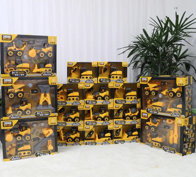 

Large Size Screw Engineering Vehicle Set Excavator Disassembly Screw Assembled Deconstructable Plastic Toys Children Baby Men's
