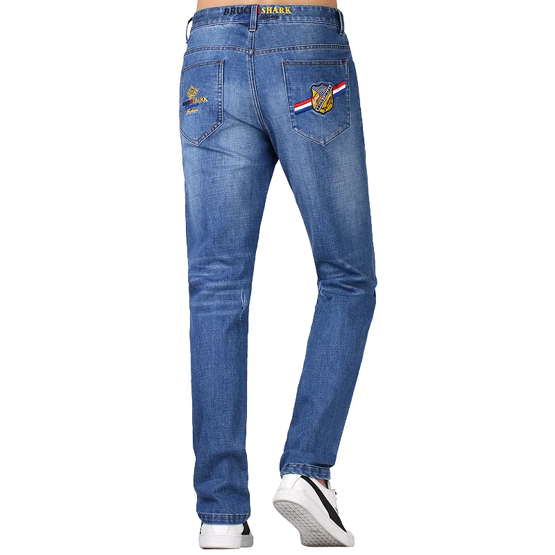 Great Value Brand Mens Jeans Fashion Casual Male Denim Embroidery Pants Skinny thick Trousers Cotton Classic Straight Jeans Wear