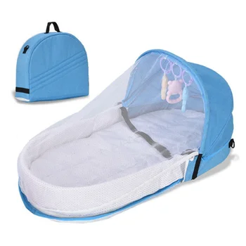 Lettino da viaggio per bambini con rete Tenda pieghevole per bambini Culla lavabile Lettino da viaggio bionico Lettino traspirante