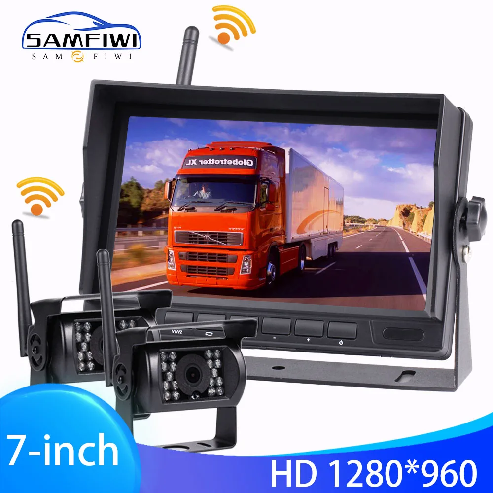 

7" 1280*720 AHD Wireless Car Monitor HD Display Reverse Camera Night Vision Backup Parking System For Car Rearview Monitors