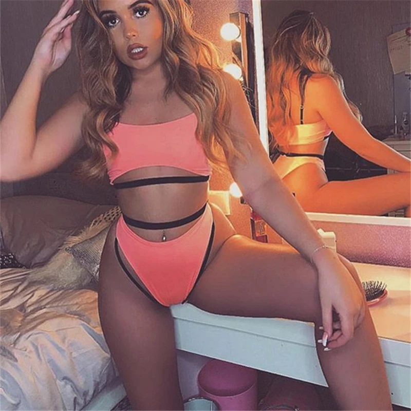 High Waist Swimsuit Solid Bikinis Women Swimwear Sexy Bathing Suit Summer Beach Bikini Female Swimming Suit Triangle Biquini Pad High Waist Swimsuit Solid Bikinis Women Swimwear Sexy Bathing Suit Summer Beach Bikini Female Swimming Suit Triangle Biquini Pad