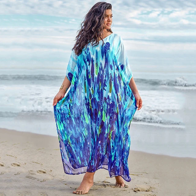 vestido playa vestidos sexys mujer pareos de playa mujer vestidos mujer  verano kimono mujer ropa de mujer Túnica playera de gran tamaño para mujer,  Túnica de playa, Túnica de playa, caftán 