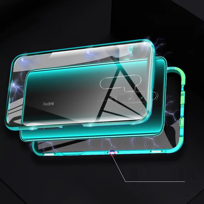 360 Полный Магнитный чехол для Xiaomi Redmi Note 8 pro note8 pro 360 Защитный чехол из закаленного стекла для Xiaomi Redmi Note 8 pro Чехол