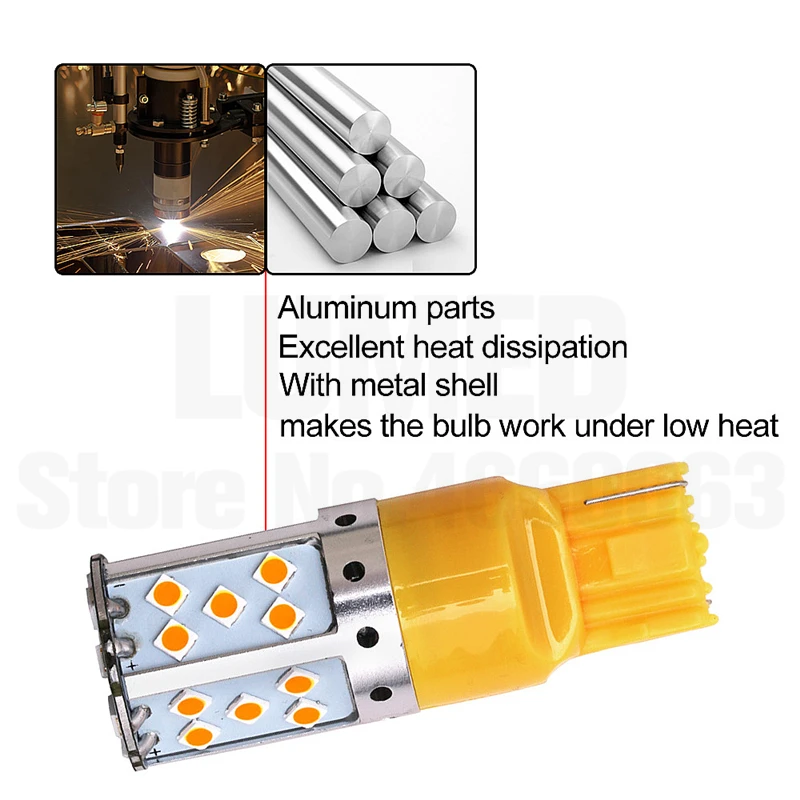 100x1156 BA15S P21W Автомобильный светодиодный светильник 7440 T20 3030 35 smd Canbus Нет ошибок для Поворотная сигнальная лампа AC/DC 12V