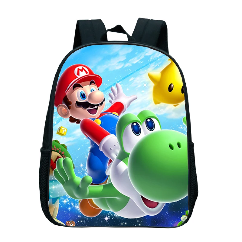 Mochila escolar de Super Mario para niños pequeños, bonito patrón Popular, mochila de guardería, bolsa preescolar de 12 pulgadas - Imagen 4