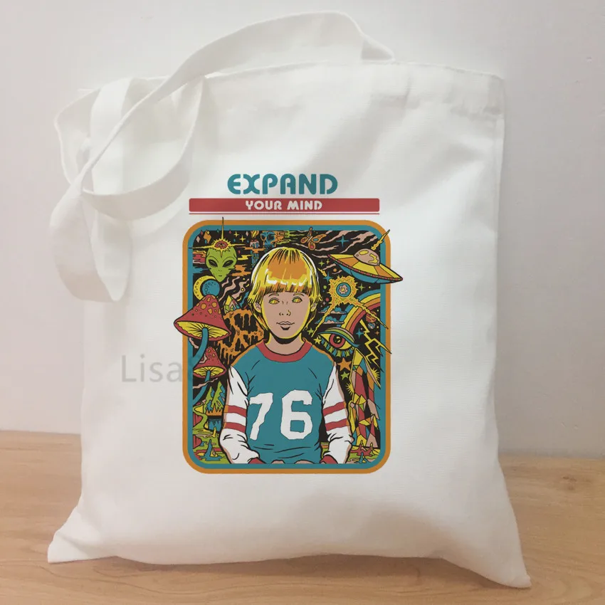 New Fashion Worship Coffee Pattern Printed Ulzzang Shoulder Bag Women the Dark Lord Design Canvas Shopping Bag Tote Bag - Цвет: C7