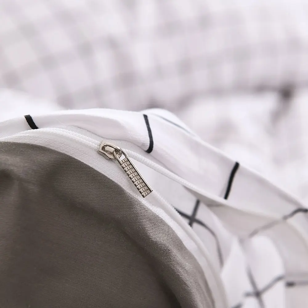 Simple Bedding Set with Pillowcase Stripes Duvet Cover Sets 100% Cotton Single Double Queen King Size Quilt Cover Bedclothes