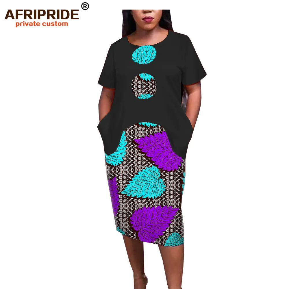 Платье-Карандаш Afripride женское с Африканским принтом Хлопковое платье до середины