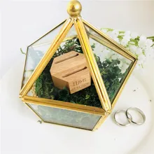 Изготовленная на заказ Геометрическая стеклянная коробка для колец, коробки для ювелирных изделий, уникальная коробка для обручальных колец, держатель для колец, персонализированные свадебные подарки