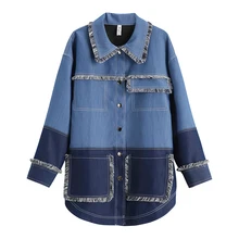 iMucci 2020 New Spring Turn-down Collar Blouse Women Korean Fashion Loose Big Size Patchwork Female Shirt Tide TM1196