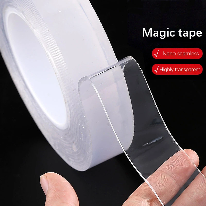 

Double-sided tape heat setting transparent nano magic tape can be washed and reusable adhesive without trace stickers removable