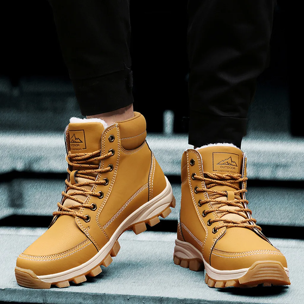 

High Quality Men Warm Boots Shoe Men's Non-slip Mountaineering Sport Shoes Keep Warm Mountaineering Snow Boots Timber Land Shoes