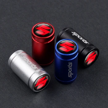 

4pcs Car sport Badge Emblem Stickers Decal Wheel Tire Valve Cap For Suzuki Swift SX4 Vitara Jimny S-CROSS swift 2007 2008 2018