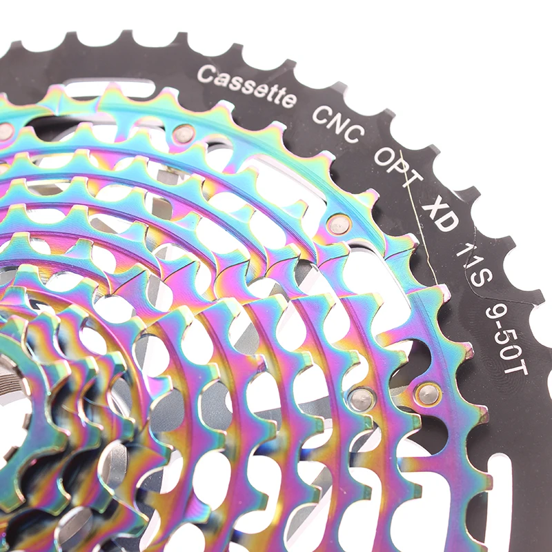 SMLLOW Ultimate MTB 11 Speed 9-50T Cassette ULT XD Cassette Rainbow 372g Steel Durable Ultralight 11s Cassette 9-50 k7 9 to 50