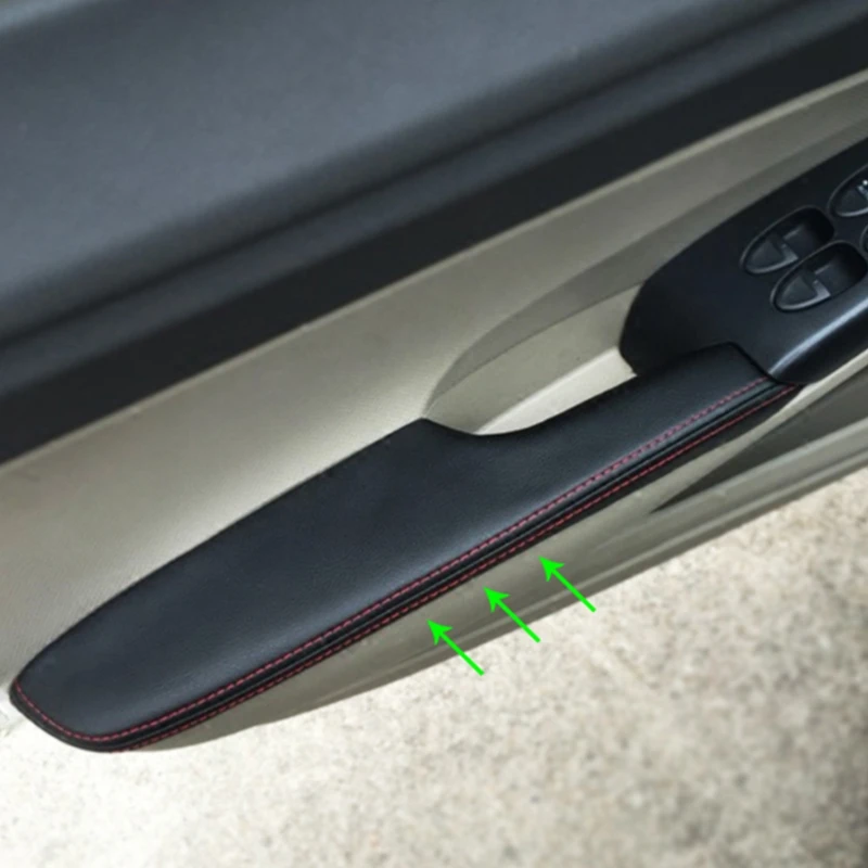 Для Honda Civic 8Th Gen 2006-2011 2 шт. двери автомобиля подлокотник Панель чехол из кожи на основе микроволокна с отделкой