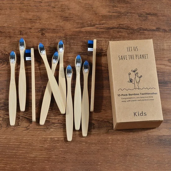 kids 10 Piece 10 упаковок, зубная щетка из бамбука с флагом, для взрослых и детей, нейлоновая зубная щетка, экологически чистые зубные щетки, уход за полостью рта, зубная щетка - Цвет: kids 10 Piece