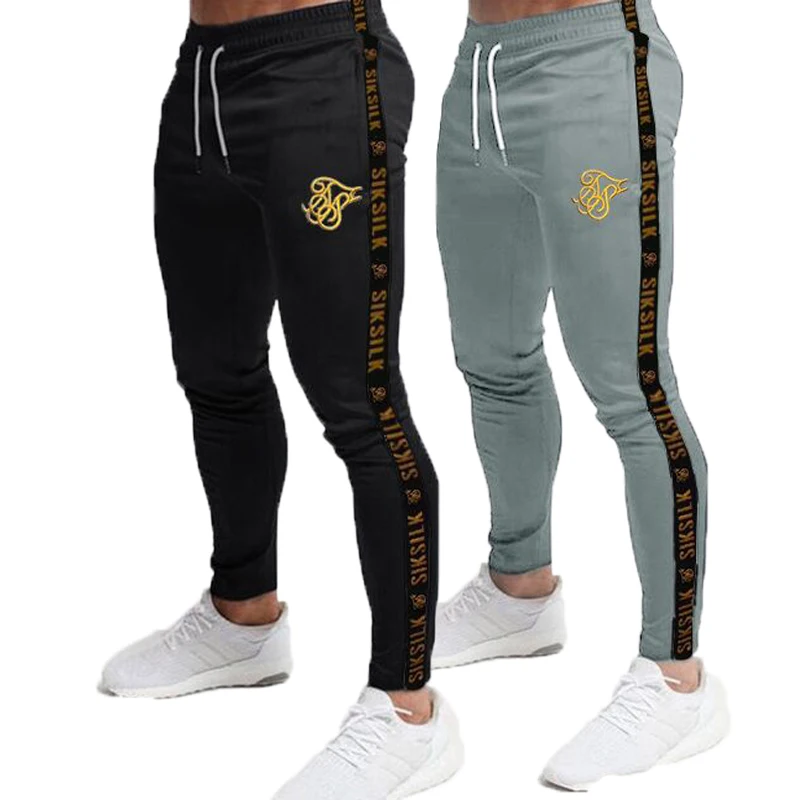 Tanie Męskie spodnie dresowe do biegania Sik jedwabiu Fitness elastyczne spodnie Hip Hop sklep