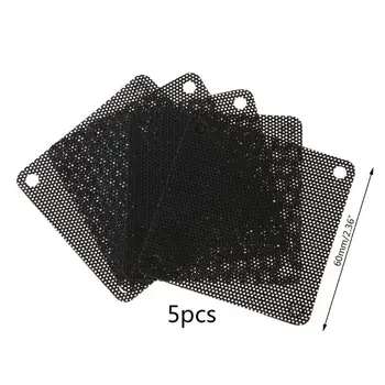 

5PCS PVC Fan Dust Filter PC Dustproof Case Cuttable Computer Mesh Cover 60mm Mesh Black