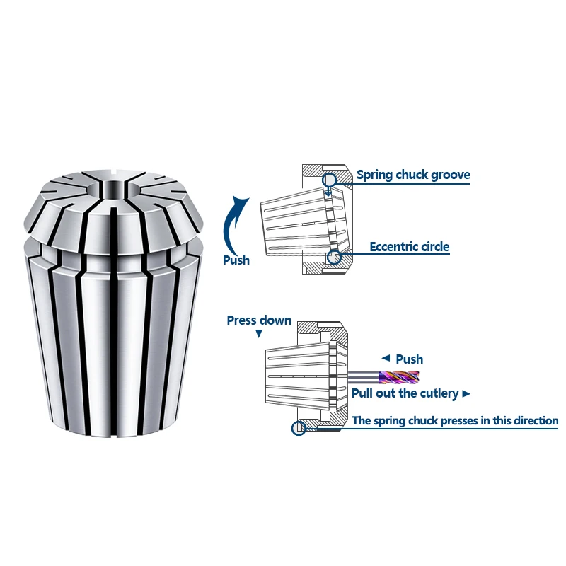 XCAN Spring collet spring collet chuck collet chuck holder engraving collet chuck collet chuck tool holder Precision Set ER16 ER20 For CNC Engraving Machine Milling Lathe