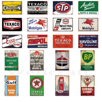 

[ WellCraft ] Texaco STP Mopar BP Mobil Motor oil Tin Signs Posters Vintage Metal Painting Custom Club Decor LTA-1705