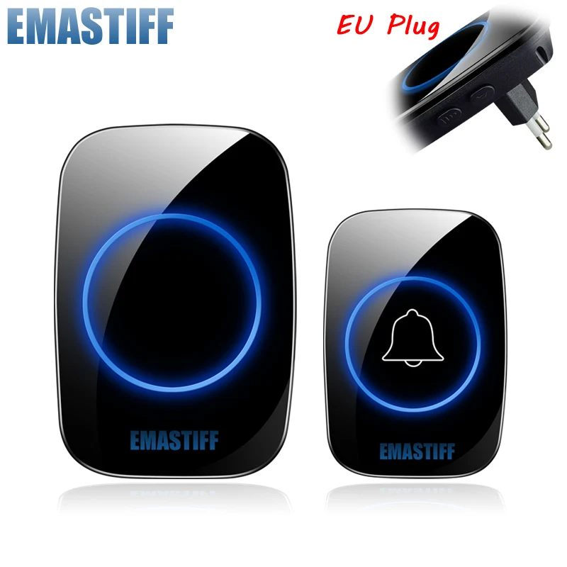 Wireless Doorbell NO battery Waterproof EU Plug led light 300m long range smart 433mhz