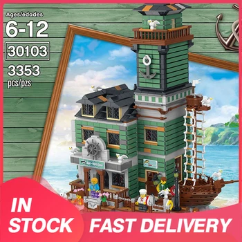 

Urge In Stock UG-30103 Ideas Creator Series Old Fishing Boat Hous Diner Building Block 3353pcs Bricks MOC Model Toys Gift