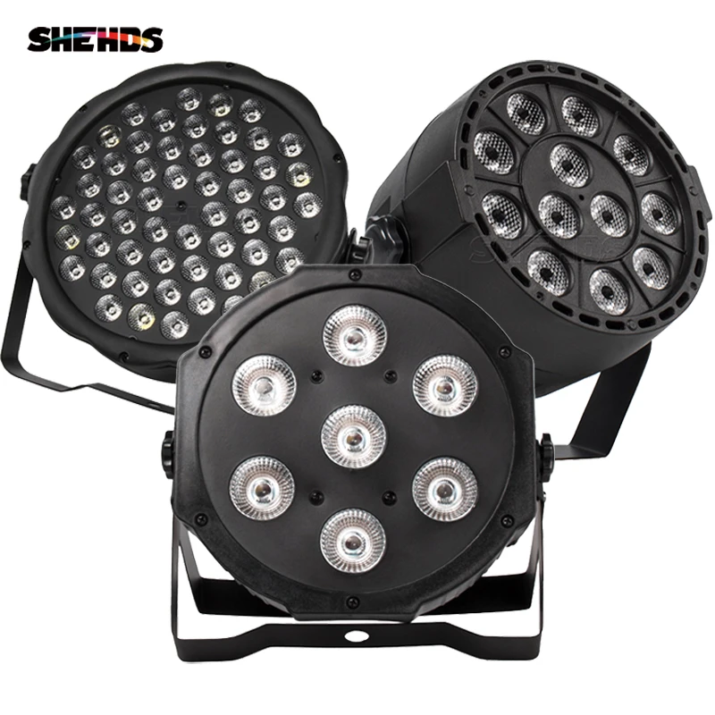 Spedizione Gratuita Best New Flat Led Par 7X1 2W/7X18W Rgbw Quad Stage Wash Light Dmx512 Controller Dj Equipment Disco Night Club Show