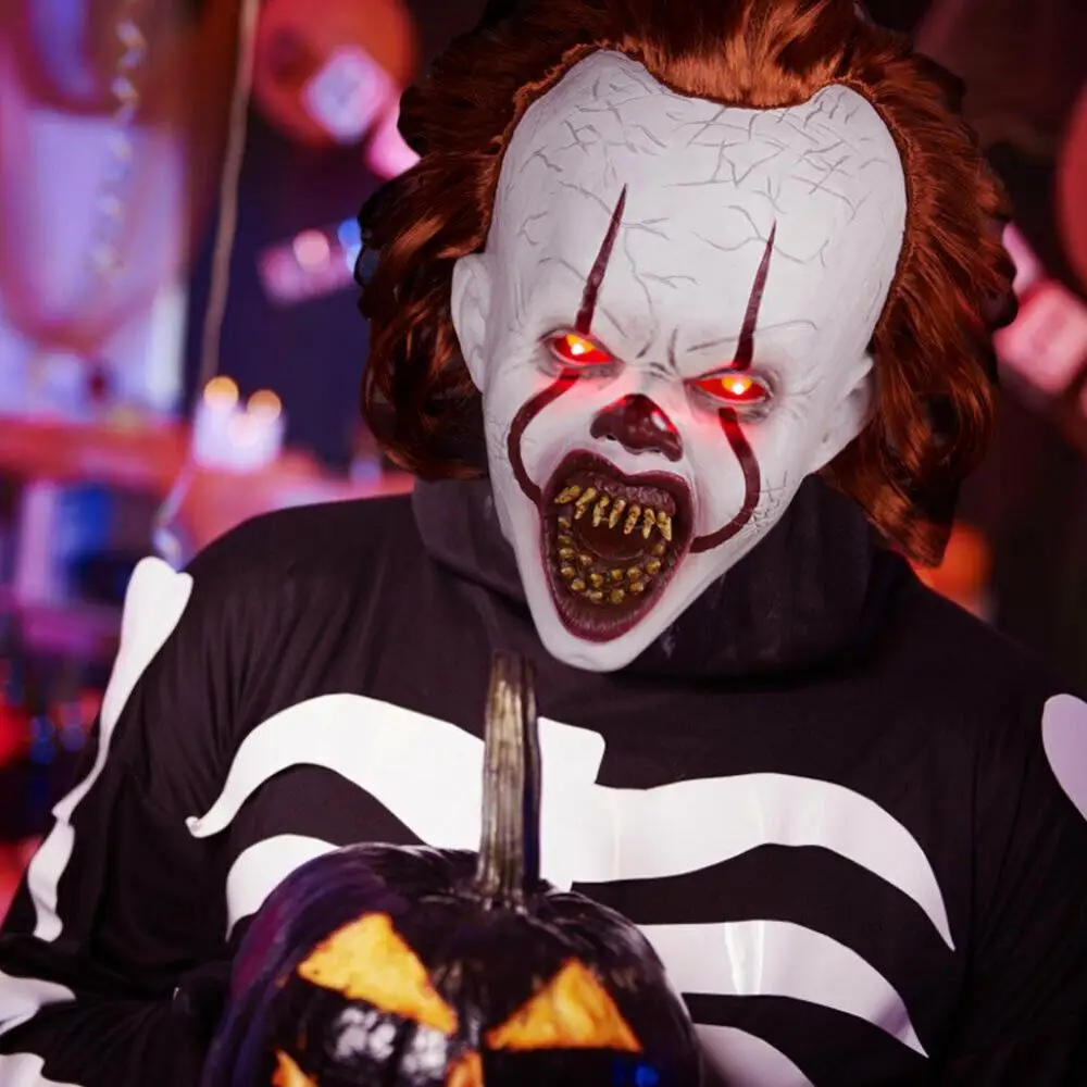 

LED Mask Pennywise Horror Clown Joker Halloween Cosplay Costume Glow skull masks