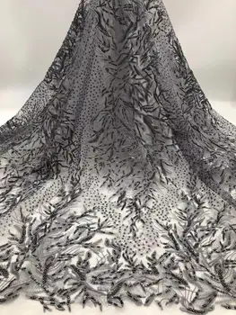 

African Lace Fabric 2020 High Quality French Lace Fabric Embroidered Nigerian Tulle Lace Fabrics For Wedding JH400-6