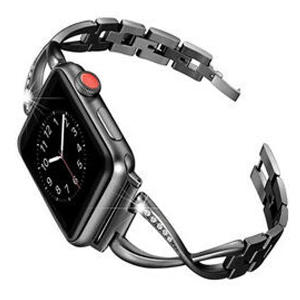 

Adjustable Business Watch Strap Accessories With Diamond Solid Luxury Band Bracelet Gift Wear Resistance Replacement For IWatch