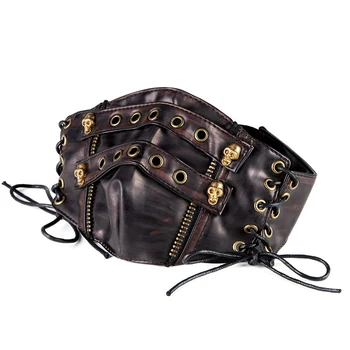 

Halloween Skeleton Mask Steam Punk Style Men Women PU Leather Mask Halloween Accessories Party Cosplay Mask