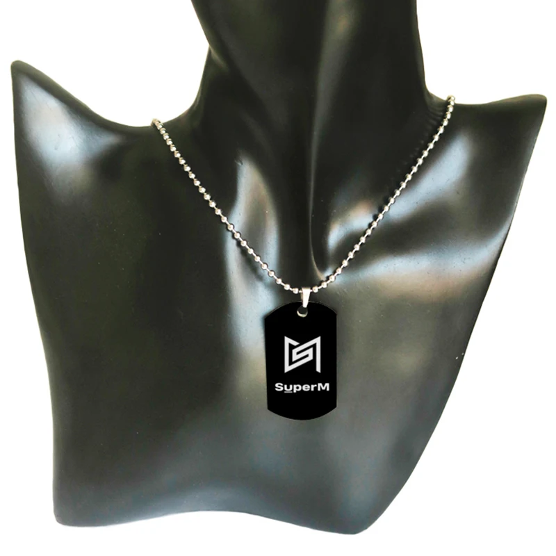 Kpop SuperM кулон ожерелье круглая цепочка из нержавеющей стали EXO NCT127 ожерелье для фанатов подарки