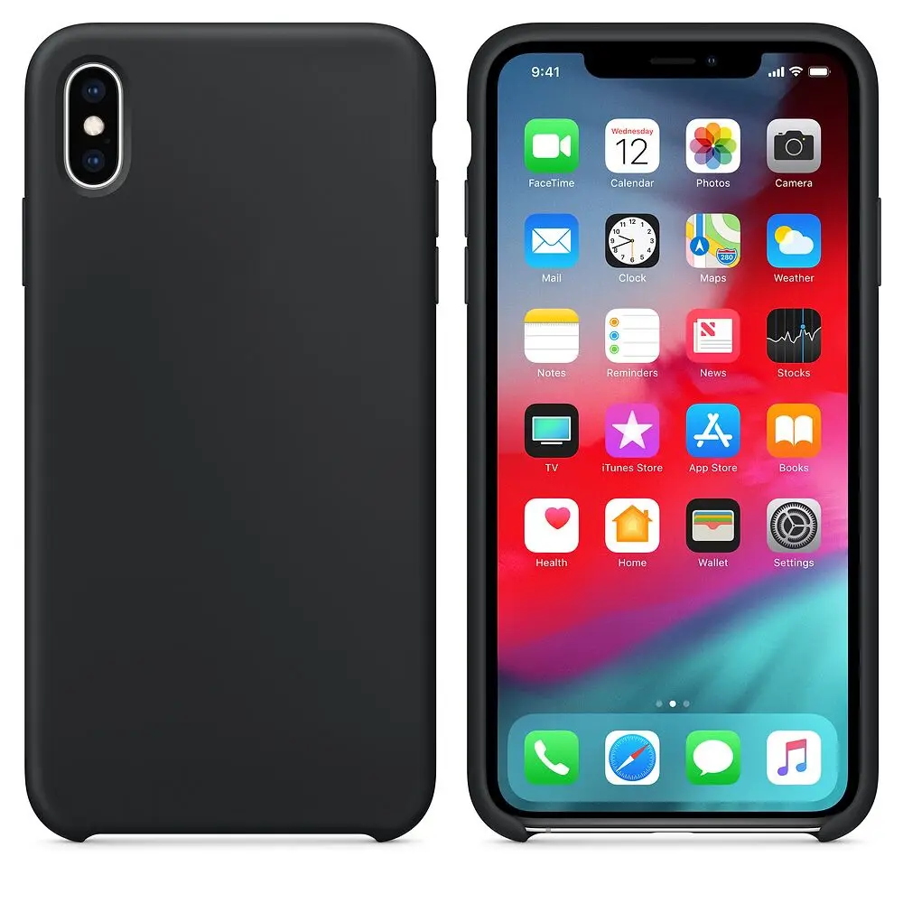 Black Роскошный силиконовый чехол для телефона для iphone 7 8 Plus для Apple, чехол для iphone 6 6S Plus X XS MAX XR 7 8, без логотипа, чехол s Capa - Цвет: Black