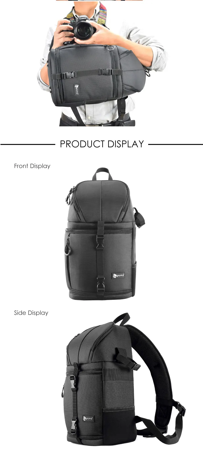 Светильник Pro Sling Bag, сумка через плечо, водонепроницаемая, водостойкая, с дождевиком, для Canon, для Nikon, для sony, SLR, DSLR, сумки для камер