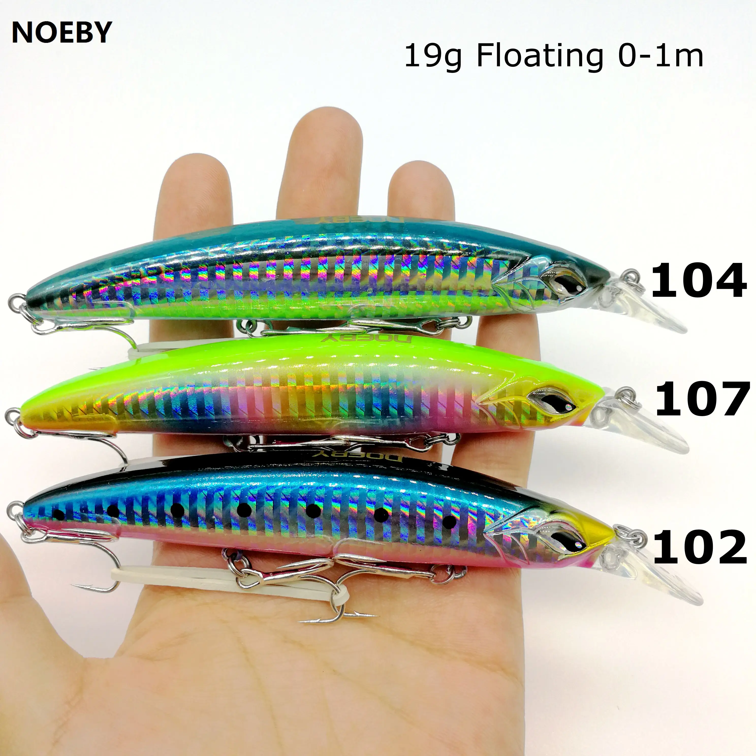 NOEBY 2019 новая приманка 3 шт./партия плавающая рыболовная гольян 110 мм/19 г 0-1 м 3D глаза