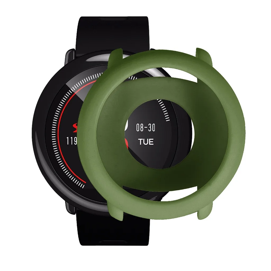 Чехол для Xiaomi Huami AMAZFIT Pace Смарт-часы замена мягкий ТПУ полный чехол оболочка силиконовая рамка Защитная горячая распродажа - Цвет: Army Green