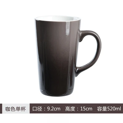 mug b Красочная керамическая кружка градиентная глазурь кофейная чашка с крышкой Ложка Бытовая большая емкость кофейная молочная чайная чашка стакан - Цвет: mug b