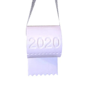 

1x Paper Toilet Christmas Gift Ornament Hanging Survived Theme Holiday Pendants for Home Decorations 2020