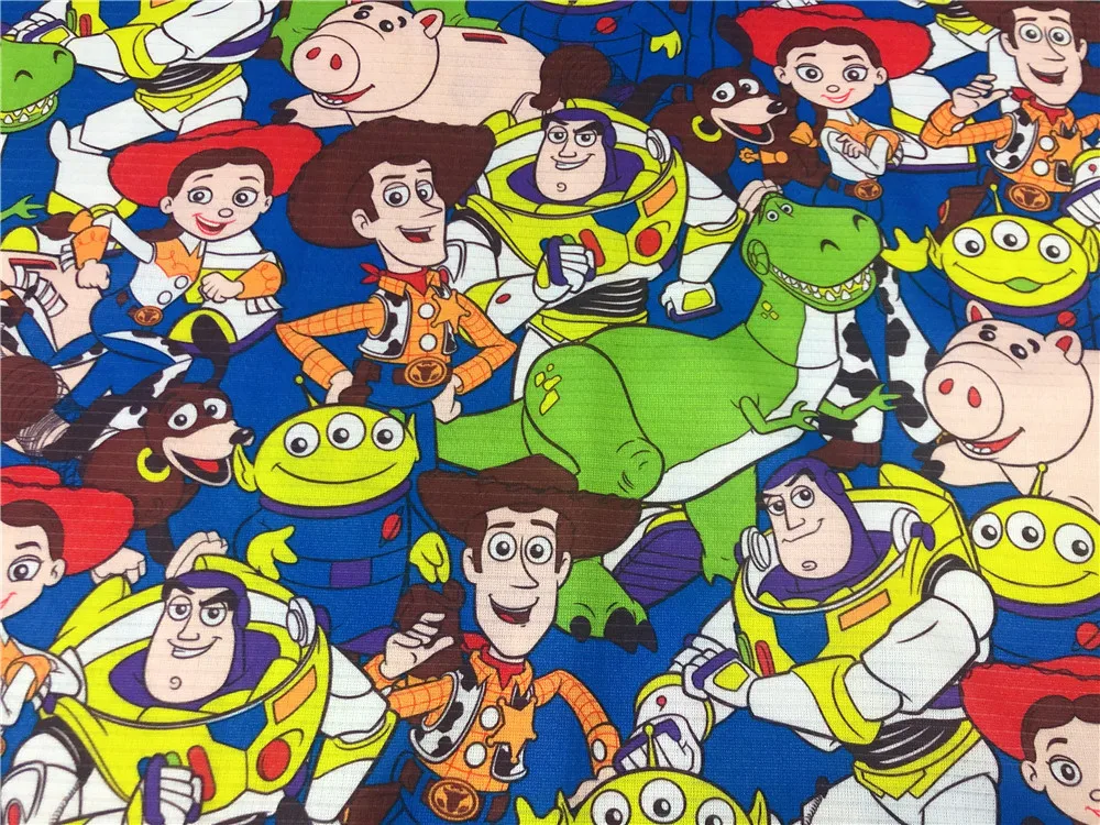 50X145 м мультяшная игрушка ковбой вязанная полиэфирная хлопковая ткань пэчворк Сделай Сам детская одежда материал шитье футболка простыни