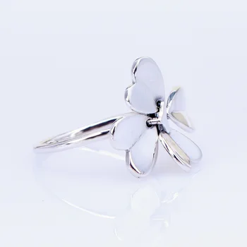 

Authentic 925 Sterling Silver Creative Lucky Clover Rotate Pan Ring For Women Wedding Party Gift Fashion Jewelry